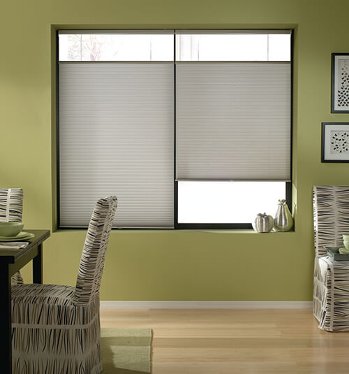 Blindsgalore Cordless Top Down Bottom Up Cellular Shades shown in White