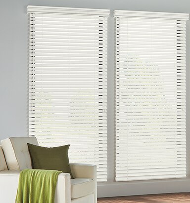 Blindsgalore Wood Alternative Blinds: Smooth Slats in White