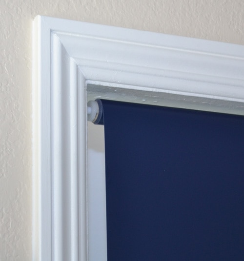 Blindsgalore Reminiscent Vinyl Blackout reverse roll without valance