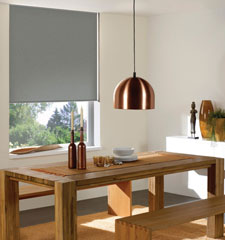 Blindsgalore Reminiscent Vinyl Blackout roller shade shown in Grey