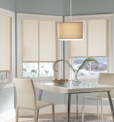 Blindsgalore Solar Screen shown in Ivory with 3% openness