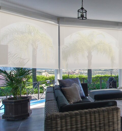 Custom Outdoor Waterproof Electric Double Roll Blind and Shade