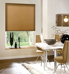Blindsgalore Roller Shades: Newport Light Filtering in Coffee