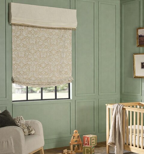 Boutique Embroidered Roman Shades