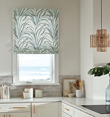 Boutique Roman Shades: Patterns shown in Grassland Blue Sage