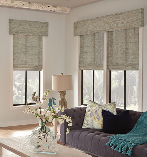 Natural Woven Shades shown in Toba: Nautical