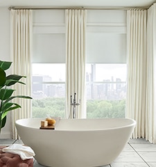 Boutique Crown Pleat Drapery: Patterns shown in Viewpoint Starlight