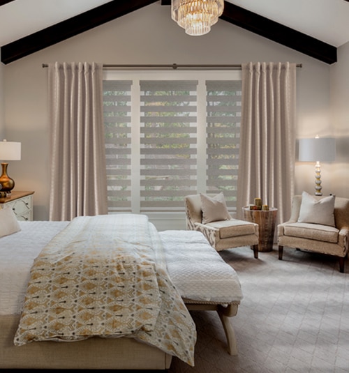 Blindsgalore Back Tab Curtain Panels shown in Twill Canvas Beige