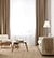 Blindsgalore Back Tab Curtain Panels shown in Deco Weave Camel with blackout liner